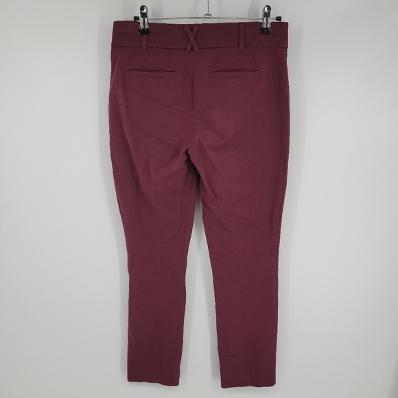 Anthropologie The Essential Slim Trousers Red Ankle Crop Pant Size 2 - Picture 3 of 11